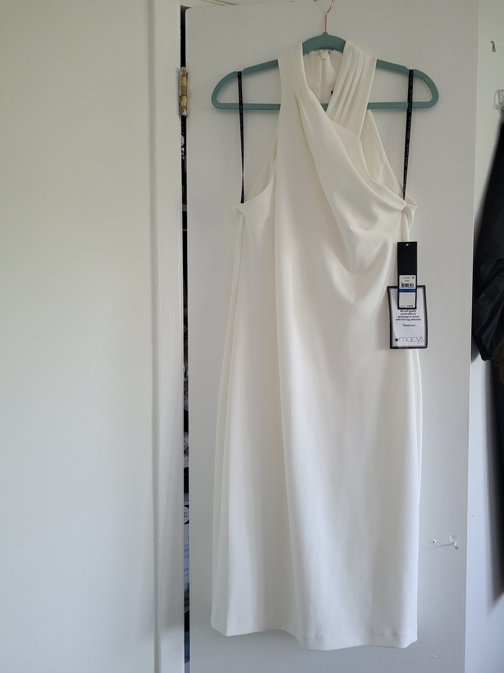 RACHEL ROY Eggshell Sleeveless Draped Halter Dress - Macy's Size XL